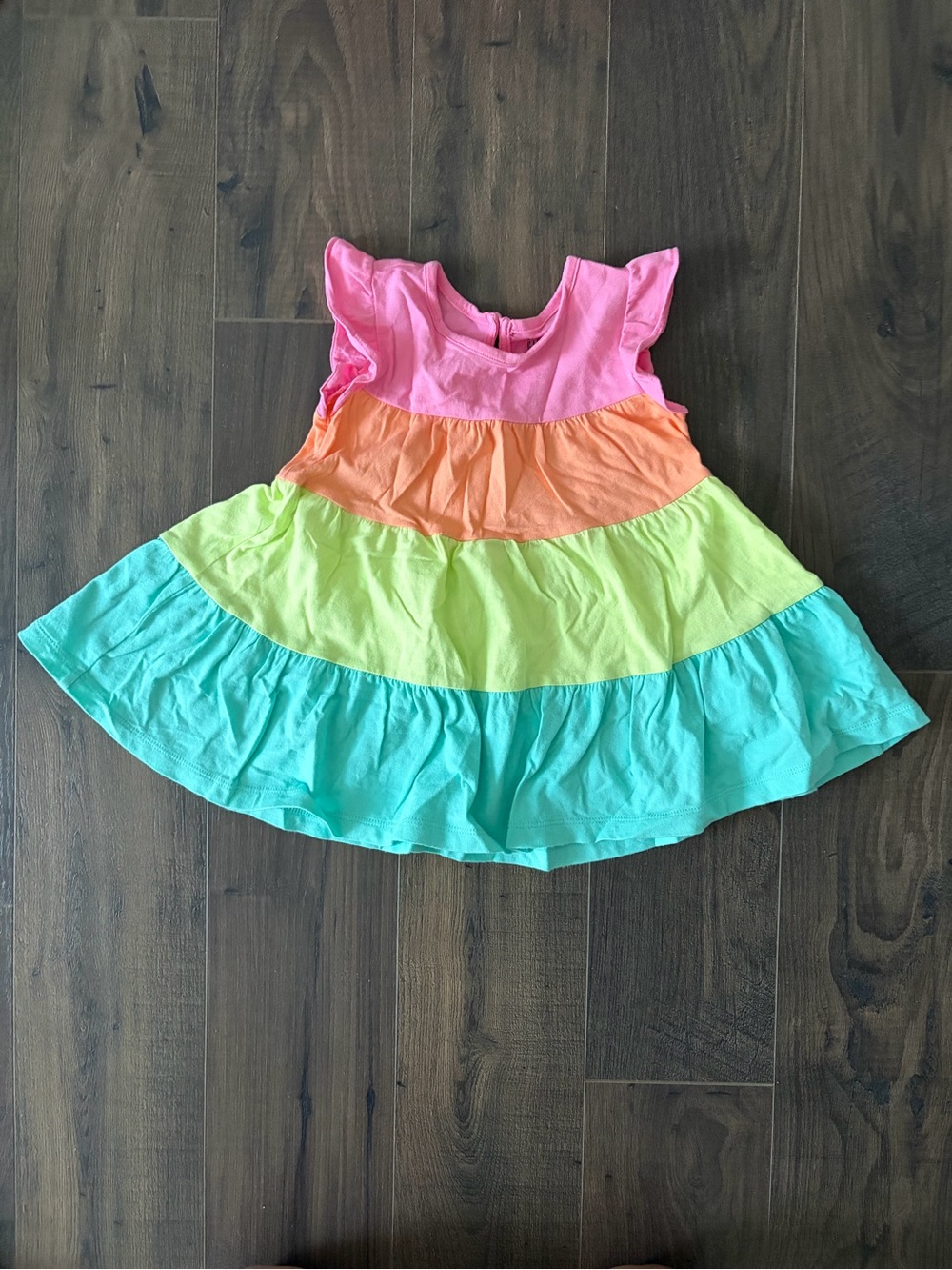 BabyGAP Rainbow Tiered Dress - Pink, Orange, Yellow, Teal